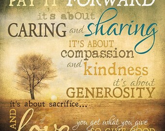 Pay It Forward Wood Sign,Marla Rae,Family Wall Decor,Inspirational,Wooden Art Sign