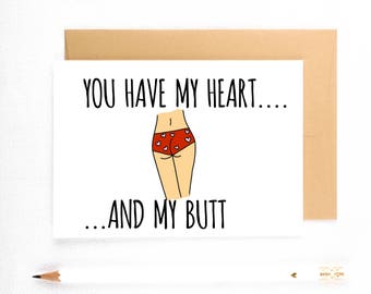 Adult Valentine Card, Funny Valentine Card, Sexy Valentine Card, Dirty Valentine Card, Naughty Cards, Valentine's Day