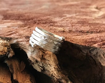 Fine silver textured ring(size 6.5)