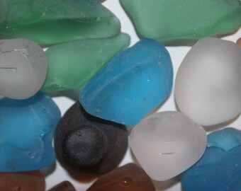 2 lbs) Large Sea Glass, sea glass for ocean wedding tabletop decor, sea glass for beach wedding decor, mixed colors sea glass, L~