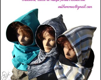Lined hood scarf - Christmas gift idea