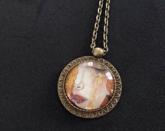Cabochon - Klimt - painter - painting - portrait - woman necklace