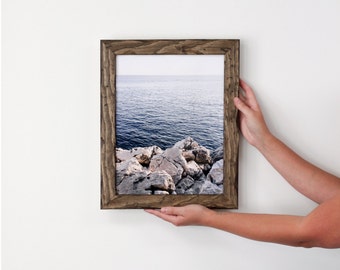 11x14 distressed pine picture frame with dark walnut stain . . . . handmade