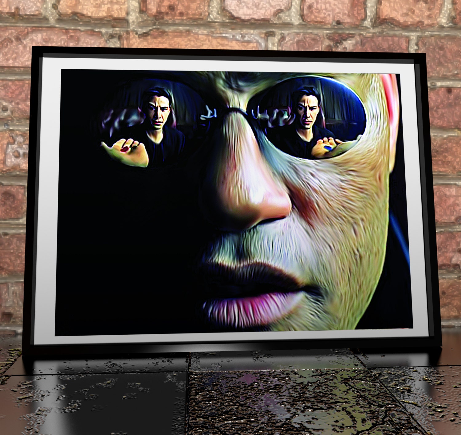 The Matrix Morpheus Blue Pill Red Pill Painting Poster Print