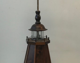 Vintage Lighthouse Lamp on a Steering Wheel Base