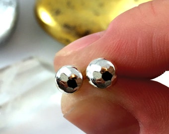 Hammered Ball Studs, Recycled Silver Earrings, Hammered Earrings, Silver Ball Studs, Hammered Studs, Ball Earrings, Hammered Stud Earrings