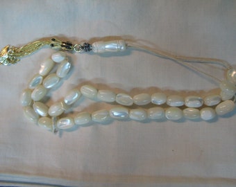S 50.10g A Natural MOTHER of PEARL Misbaha ROSARY
