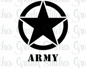 ARMY/Star svg, dxf, fcm, eps, and png.