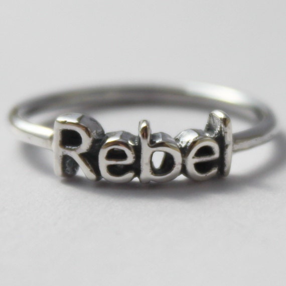 Sterling Silver Rebel stacking ring statement jewelry