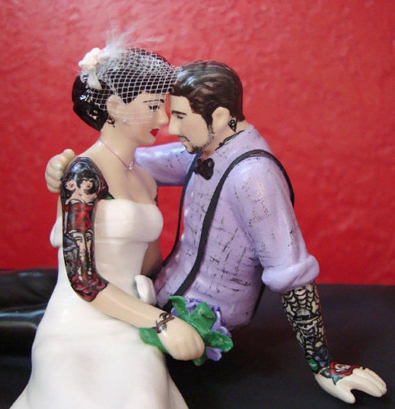 Tattooed Bride And Groom Cake Topper Tattooed Bride And Groom Cake Topper