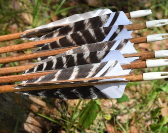 Archery arrows, Traditional wood arrows with walnut dip and black cresting