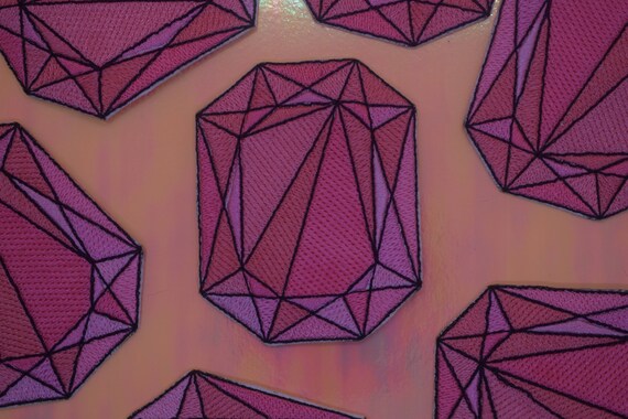 Pink Jewel Iron on Patch