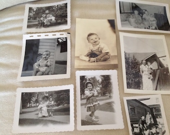 Antique Family Portraits ~ Children Babies 1950's ~ Black and White Photos ~ Jewelry Making ~ Ephemera ~ Crafts Collage ~ Old Photos