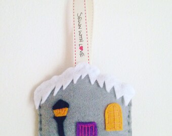Handsewn Felt Christmas House Decoration