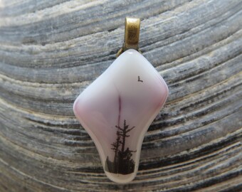 0092 - Trees on Fused Glass Pendant
