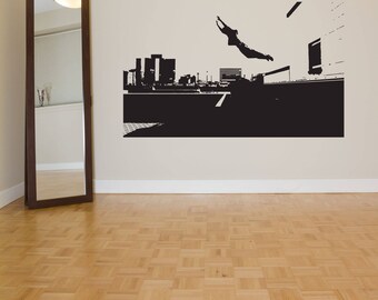 Wall Decal Sticker Parkour Sport Freerunning Freerunner Jump Run Building City Poster ZX015