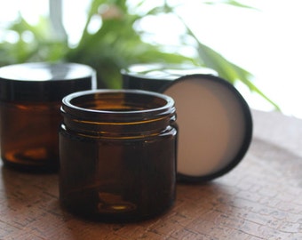 Amber Glass Apothecary Jar - 2 oz