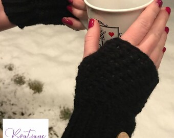Crochet Fingerless Gloves Wrist Warmers