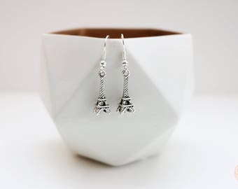 Silver Eiffel Tower Earrings.