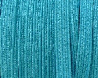 Ribbon 6 mm aqua blue elastic