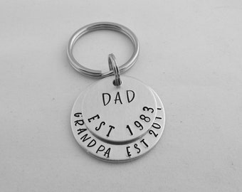 New Grandpa Gift - Personalized Custom Grandfather Keychain - Grandpa Est - Father's Day Gift - Pregnancy Announcement - Fathers Day Present