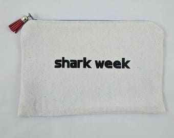 shark week zippered pouch make up case