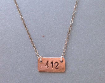 412 Hand-stamped Copper Necklace
