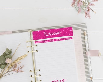 Printable Password Organizer, Password Keeper, Password Tracker, Password Log, Password Printable, Password Notes, Instant Download