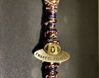 Wire Wrapped Spaceship Tiger Eye Carving Tool