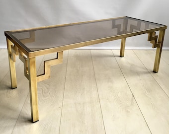 Vintage brass and glass coffee table