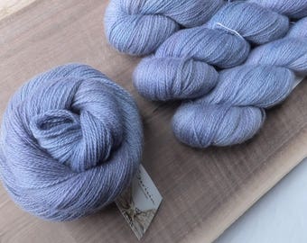 Periwinkle and Heather - 100% Hand Dyed Cashmere Lace Yarn