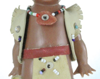 Vintage Carlson Souvenir Tribal Little Indian Boy Doll