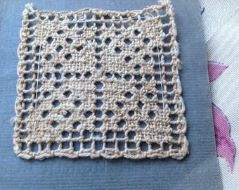 Vintage, cotton, inlay or mini square doily