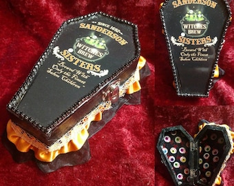 SANDERSON SISTER'S "Witches Brew" Hocus Pocus Coffin Jewelry Box