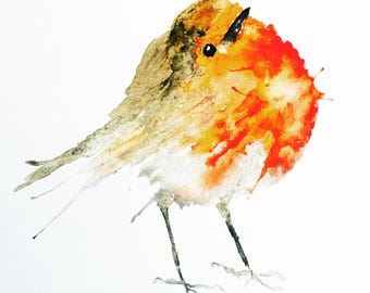 Robin Redbreast Watercolour Print