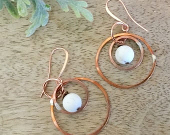 Copper Dangle Hoops
