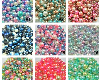 NO HOLE Beads Round Diy Slime Filler Vase Decorative Fish Bowl Filler 4mm 6mm 8mm 10mm 25 Grams 200 - 250 Pieces