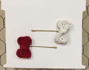 Crochet bow bobby-pins