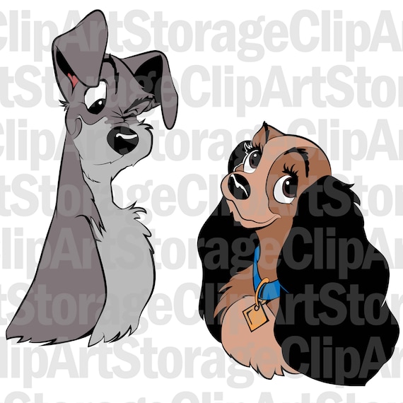 Lady and the Tramp svg Disney dogs clipart Disney svg Lady