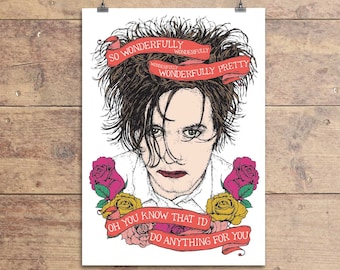 The Cure - Robert Smith - Lovecats - Wonderfully Pretty - Greeting Card - Valentine's Day - Anniversary