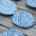 Pottery Cuff Bead, The Elli in Waterfall with a Folk Paisley Pattern