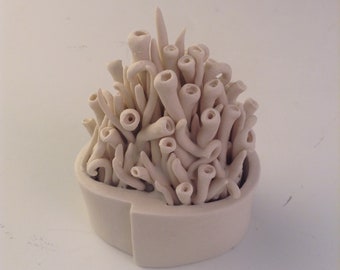 Botanical Abstract Sculpture in Porcelain