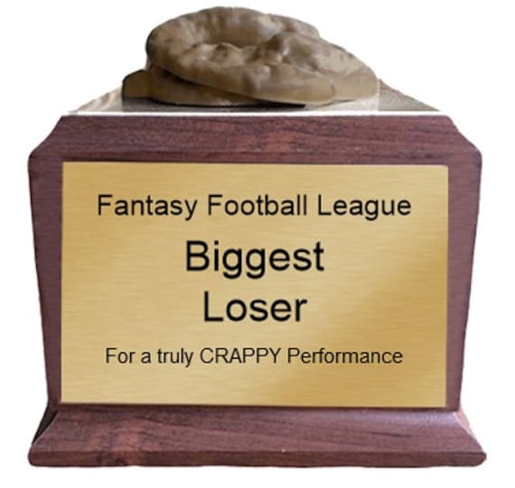 Pile of Crap Last Place Biggest Loser Trophy with 4 Lines of