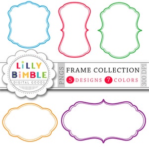 70 Digital Frames clipart Banners, labels Frame collection for cards, scrapbooking Digital Download