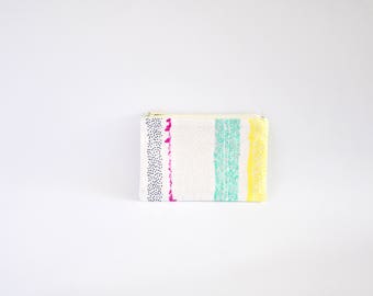 Small Coin Purse, Change Purse, Coin Pouch, Zipper Pouch, Makeup Pouch, Cosmetic Pouch, Card Pouch, Card Holder - Colourful Abstract