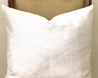 Silvery White Velvet Pillow Cover, White Pillow, Velvet Pillow Cover, Luxury Pillows, Decorative Pillow Cushion, White Velvet Pillow Covers