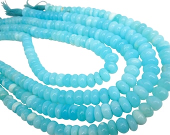Blue Peruvian Opal Beads, Peruvian Opal Beads, Blue Opal Beads, Rondelles, SKU 4915
