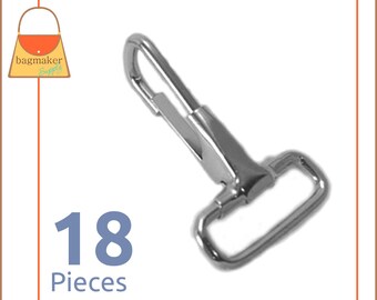 1 Inch Stationary, Non-Moving Snap Hooks, Nickel Finish, 18 Pieces, Handbag Purse Bag Making Hardware Supplies, 1", SNP-AA032