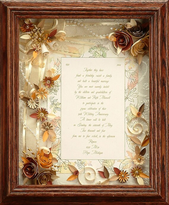 framed wedding invitation fall wedding custom wedding frame
