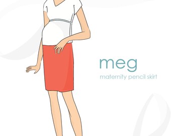 Maternity skirt pattern: Meg pencil skirt maternity pattern, PDF